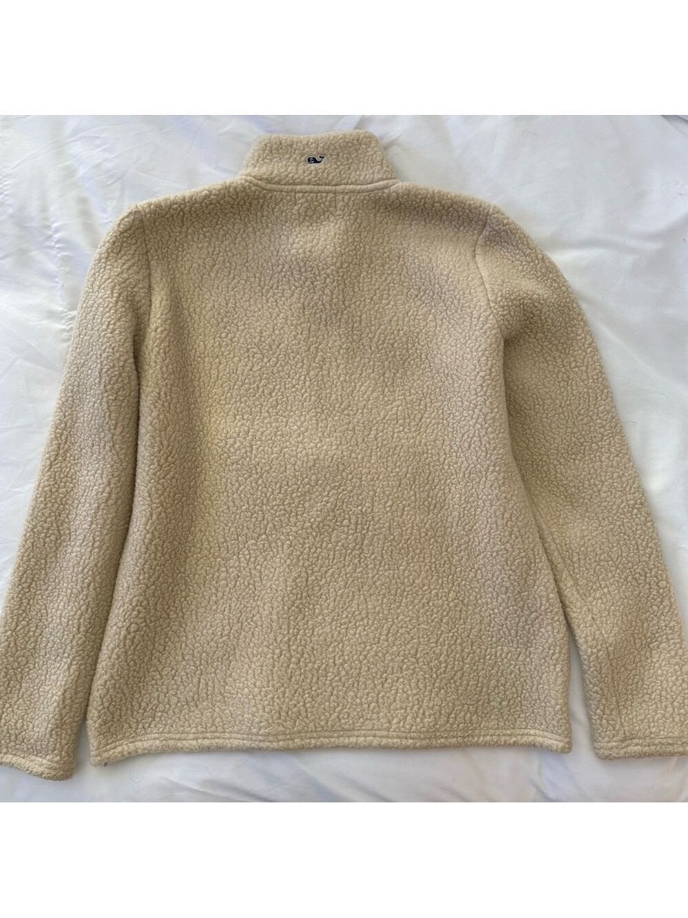 Vineyard Vines Cream Sherpa Fleece Pullover - Picture 3 of 6